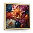 thumbnail image 2 of Designart "Efflorescence Of Purple And Orange Zinnias I" Zinnias Floater Framed Canvas Prints, 2 of 5