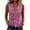 Hot Pink, variant on Women Textured Cotton Linen Sleeveless Vest Top, Notched U-Neck Double Bow Tie Front Slim Fit Casual Tank Blouse with Side Pockets