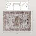 thumbnail image 6 of Demi Bonn 5x7ft Area Rug, Vintage Machine Washable Rug, Non-Slip Floor Carpet for Living Room, Bedroom, Dining Room, Brown, 6 of 7