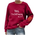 thumbnail image 2 of HOMBOM Crew Neck Sweatshirt for Women Winter Hoodless Pullover Graphic Valentines Womens Tops Long Sleeve, 2 of 5
