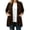 Brown, variant on Flattering Plus Size Open Front Cardigan, Draped Collar 3/4 Sleeve Duster with Pockets, Asymmetric Hem and Comfy Loose Fit