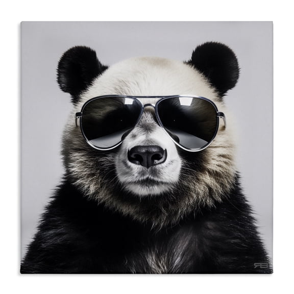 Stupell Industries Eclectic Trendy Panda in Glasses Canvas Art, 17 x 17, by RB