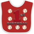 thumbnail image 3 of Inktastic First Birthday Baseball Boys Baby Bib, 3 of 4