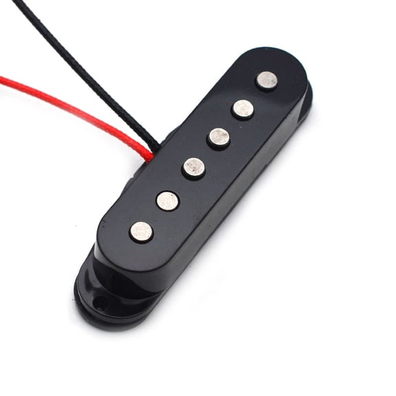 Alnico 5 Single Coil Staggered Top Fiber Bobbin Pickup Electric Guitar Pickup Neck/Middle/Bridge 50/50/52mm for FD Guitar Black