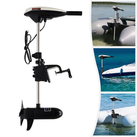 65LBS Electric Trolling Motor Outboard Engine, 12V Electric Outboard Trolling Motor Heavy Duty Fishing Boat Engine Angle-Adjustable Telescopic Type Control Handle