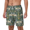 thumbnail image 2 of Uemuo Deer And Flowers Pattern Mens Swim Trunks Quick Dry Board Shorts with Mesh Lining, Stretch Beach Shorts Quick Dry No-Chafing Board Shorts-XX-Large, 2 of 9