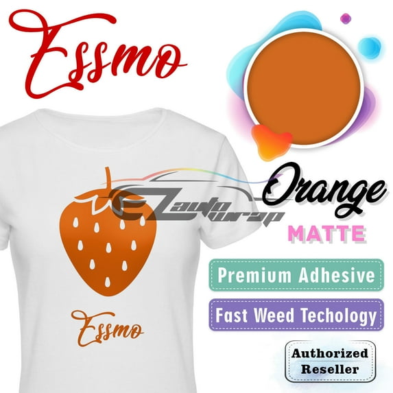 ESSMO Orange Matte Solid Heat Transfer Vinyl HTV Sheet T-Shirt 20" Wide Iron On Heat Press DP15 20"x180"