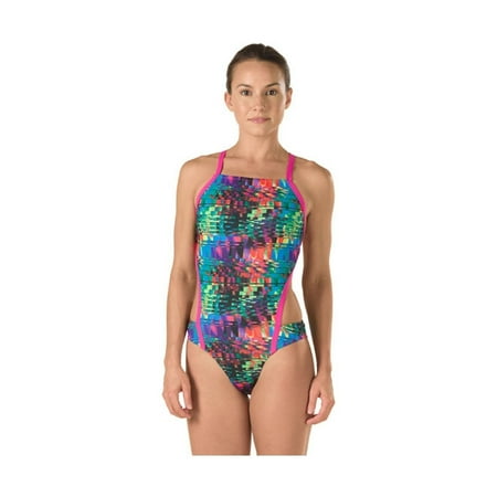 Speedo Block - Speedo Women’s Vee 2 Color Block Printed Sport Monokini Swimsuit