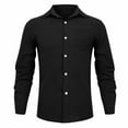 thumbnail image 4 of Inglocry Men's Long Sleeve Button Down Shirt Casual Untucked Regular-Fit Oxford Dress Shirts Work Beach Shirts For Men Black M, 4 of 5