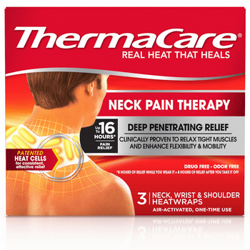 ThermaCare Neck Pain Therapy, Shoulder, and Wrist Pain  Patches, Heat Wraps, 3 Ct