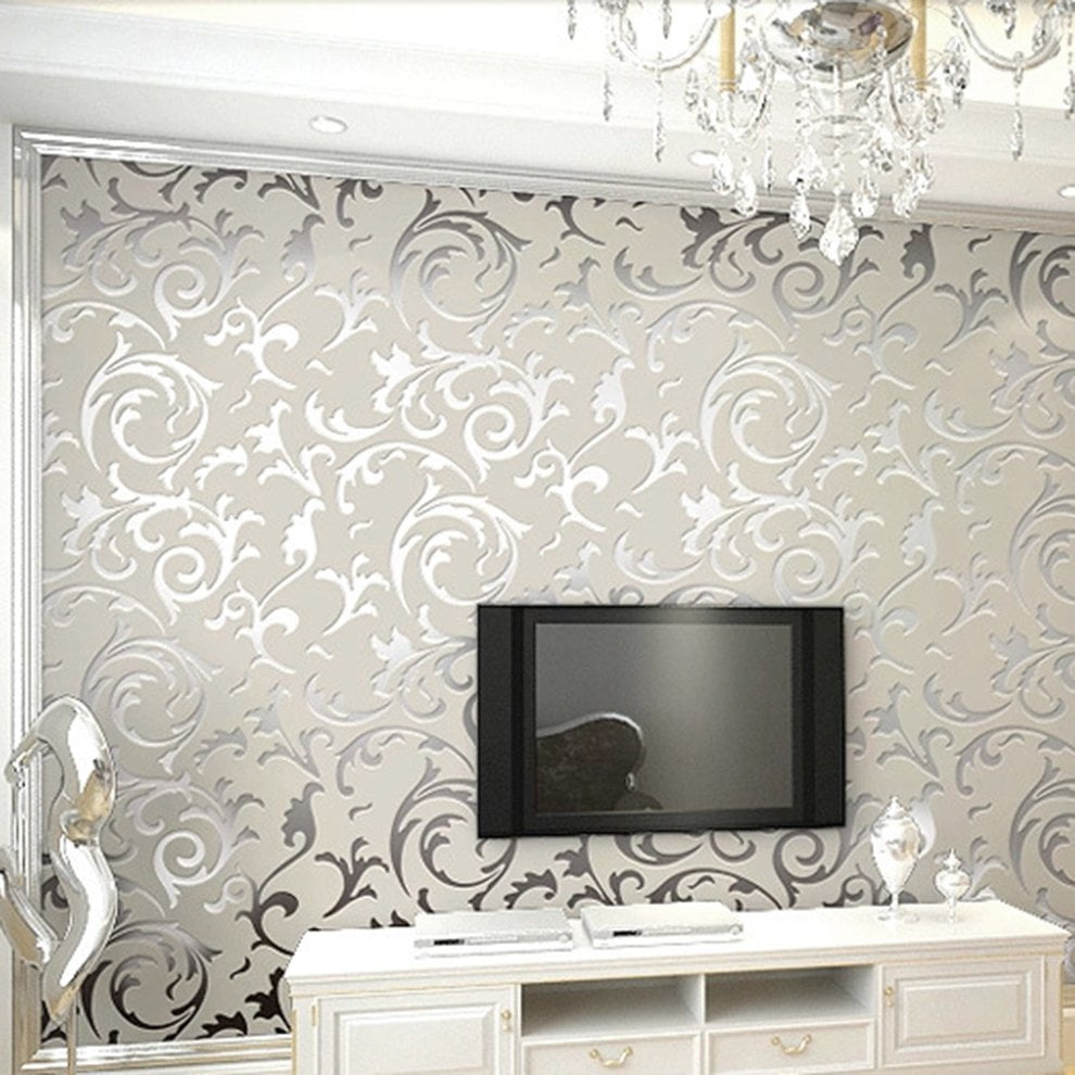 European Style Luxury Damask Non-Woven 3D Wallpaper Embossed Wall Roll  Paper | Walmart Canada