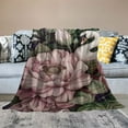 thumbnail image 2 of Pratyus Flowers Leaves Swan Print Flannel Throw Blanket for Bed Sofa Living Room Decor All Seasons, Lightweight Anti-Pilling Wrinkle-Resistant Blanket 40x50in, 2 of 6