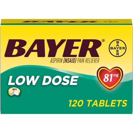 Aspirin Regimen Bayer Low Dose Pain Reliever Enteric Coated Tablets, 81mg, 120 (Best Aspirin For Tooth Pain)