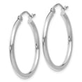 thumbnail image 2 of Primal Gold 14K White Gold 2x25mm Tube Hoop Earrings, 2 of 4
