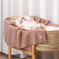 thumbnail image 4 of YIXPOH Organic Ribbed Baby Swaddle Blanket - 100% Soft Cotton Knit for Boys Girls Stroller Cuddle Blanket for Newborns Light Pink, 4 of 9