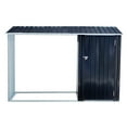 thumbnail image 6 of Firewood Storage Shed, Outdoor Firewood Rack, Outdoor Storage Shed with Log Holder, Firewood Shelter for Patio, Anthracite Galvanized Steel,, 6 of 19