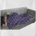 thumbnail image 6 of Traditional Soft Flannel Fleece Throw Blanket, Mosaic Moroccan Floral Pattern Classic Native Art, Cozy Plush for Indoor and Outdoor Use, 50" x 60", Violet Dark Purple and White, by Ambesonne, 6 of 6