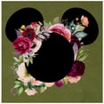 thumbnail image 2 of Mickey Flower Shirt, Mickey Floral Shirt Wreath T-Shirt Adult Women Ladies Boho Character Shirt (Olive, XX Large), 2 of 6