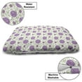 thumbnail image 3 of Flower Pet Bed, Ornament of Floral Motifs Petals and Leaves Designed with Pixel-Like Dots, Resistant Pad for Dogs and Cats Cushion with Removable Cover, 24" x 39", Violet Green White, by Ambesonne, 3 of 4