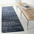 thumbnail image 3 of SAFAVIEH Hudson Shag Jaden Striped Runner Rug, Navy/Ivory, 2'3" x 8', 3 of 8