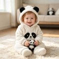 thumbnail image 6 of Ulanda Toddler Baby Boy Infant Girls Clothes Unisex Fleece Panda Hoodie Coats and Pant Outfit Set (White, 2-3 Years), 6 of 9