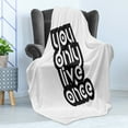 thumbnail image 4 of YOLO Soft Flannel Fleece Throw Blanket, Modern Popular Phrase Motto of the Internet Generation Inspirational Lettering, Cozy Plush for Indoor and Outdoor Use, 50" x 70", Black and White, by Ambesonne, 4 of 5