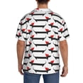 thumbnail image 3 of Uemuo Christmas Dachshund Pattern Cotton Linen Short Sleeve Shirts,Casual Lightweight Button Down Shirts,Vacation Beach Summer Tops-Medium, 3 of 7