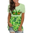 thumbnail image 2 of Pompotops Blouse Décontractée pour Femmes Imprimée pour la Saint-Patrick à Manches Courtes Col Rond T-shirt, 2 of 5