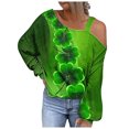 thumbnail image 2 of Femmes Tops Femmes St. Patrick'S Day Imprimé Sweat-Shirt Graphique Manches Longues Pull-Over Tops, 2 of 5