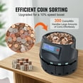 thumbnail image 2 of VEVOR USD Coin Sorter Coin Counter Wrapper and Roller 300 Coins/min LCD Display, 2 of 9