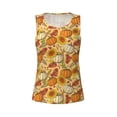 thumbnail image 4 of Xecao Pumpkin And Sunflower print women's scoop neck, loose-fit workout tank tops for the gym., 4 of 9