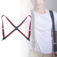thumbnail image 5 of yuksok Men Women Suspenders x Shaped Adjustable with Clips for Party Choirs Wedding Burgundy, 5 of 9