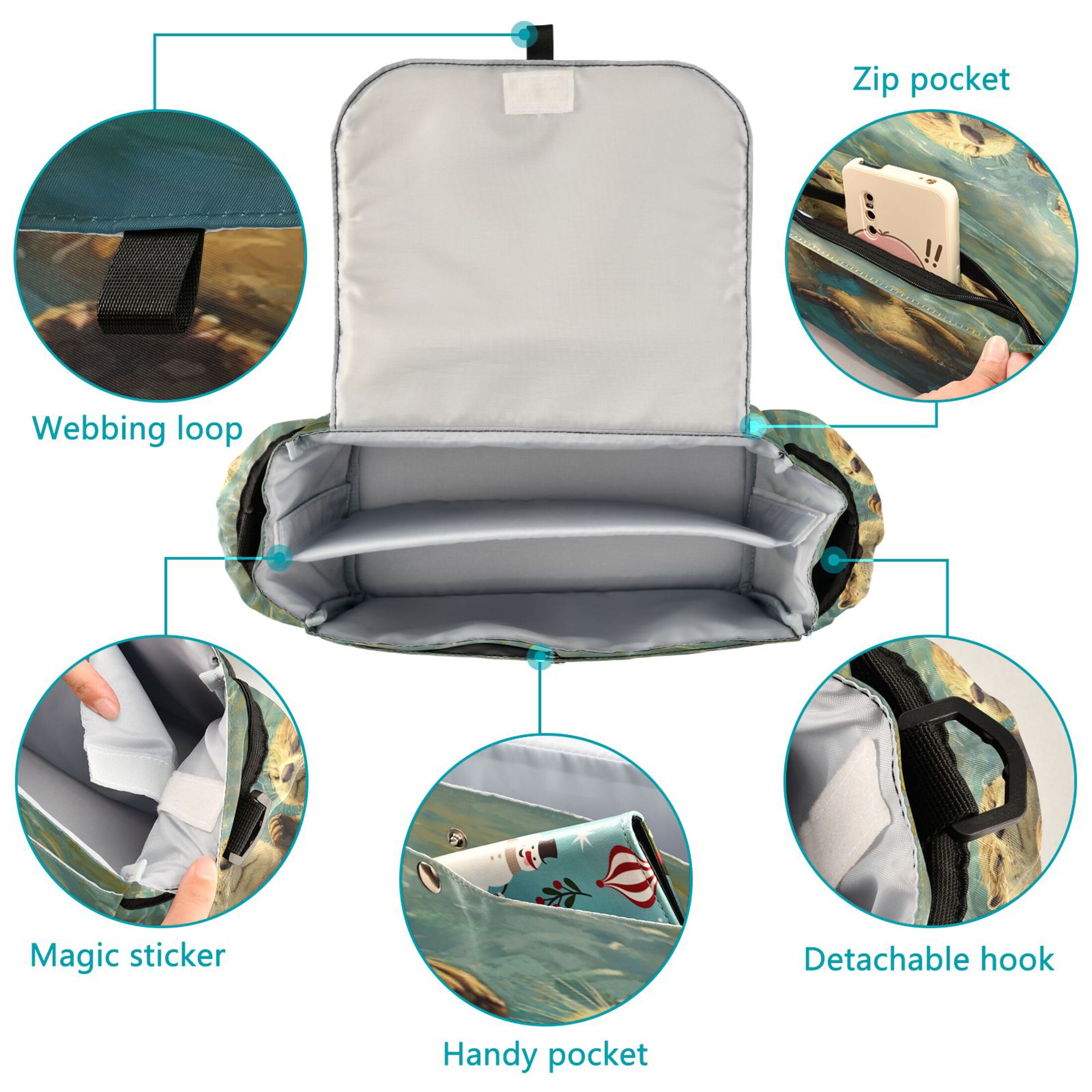 DIXRUYEE Stroller Organizer Joyful Waters Printed