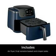 Ninja Air Fryer Pro XL 5-Qt, 3-in-1, 400°F Air Crisp Technology, Nonstick Crisper Plate, AF140WMNV Navy