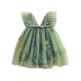 thumbnail image 1 of WIFORNT Barboteuse pour Bébés Filles Robe en Maille Fleur Broderie Butterfly Sans Manches Col Carré Combinaison Adorable, 1 of 9