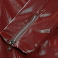 thumbnail image 4 of Veste en Cuir Moto Décontractée à Col Rabattu pour Hommes Automne, 4 of 5