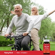 Iron Supplement 65 mg with Vitamin C | 120 Tablets for Men and Women | by Piping Rock