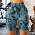 thumbnail image 2 of Pantalones cortos de Yoga para mujer, mallas de cintura alta con Control de barriga y levantamiento de cadera, pantalones cortos de deporte y entrenamiento sin costuras teñidos con lazo para mujer, 2 of 6
