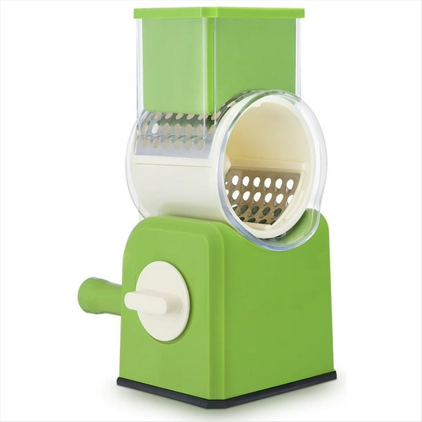 Rallador de Queso Rotatorio - Cortadora y Trituradora Manual de Verduras con , Base de Succión Fuerte, Corte Eficiente
