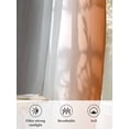 thumbnail image 6 of Sheer Curtains 63 Inch Length 2 Panels Set for Bedroom, Orange Grey Semi Sheer Curtains for Windows, Gray Farmhouse Modern Rustic Voile Window Treatments Rod Pocket Curtain, 6 of 7