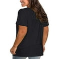thumbnail image 2 of Dellytop Womens Short Sleeve V Neck Criss Cross T-Shirt Plus Size, 2 of 2
