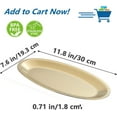 thumbnail image 2 of SANQIAHOME 11.8x7.6 Inch Thick Stainless Steel Dinner Plate 2-Piece Set, Appetizer Plate,Gold, 2 of 9