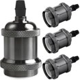 thumbnail image 1 of Vintage E27 lamp socket, Edison retro pendant lamp, Solid ceramic adapter, 4 Pieces black pearl socket, 1 of 4