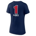thumbnail image 3 of Women's Ozzie Albies Navy Atlanta Braves Fastball Player Name & Number V-Neck T-Shirt, 3 of 3