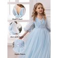 thumbnail image 3 of Elegant Light Blue Tulle Ball Gown Dress With Embroidered Waistband, 3 of 23