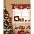 thumbnail image 4 of Christmas Tree Red Truck Tie Up Valances Curtain, Snowflake Xmas Ball Winter Adjustable Rod Pocket Short Window Treatment Tie Up Curtains Valances for Kitchen Living Room Bathroom 42x12 Inches, 4 of 9