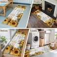 thumbnail image 5 of Runner Rugs 2x6 Ft, Farmhouse Sunflower Non Slip Area Rugs for Kitchen Bedroom Entryway, Vintage Daisy Butterflies Gray Wood Washable Carpet Runner Rug Floor Mats for Bedroom Home Decor, 5 of 8