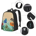 thumbnail image 4 of Lafuoo Colorful Plants And Insects Pattern Large Capacity Backpack, Durable Adjustable Straps Campus, Travel, Work Computer Backpack, Unisex-One Size, 4 of 7