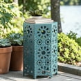 thumbnail image 2 of Tcbosik Hexagon Side Table for Indoor & Outdoor, 12 Inch Iron End Table for Porch, Patio, Garden, Backyard, No Assembly Required, Teal, 2 of 8