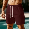 thumbnail image 2 of Kvture Men's Corduroy Shorts Casual Elastic Waist with Drawstring Textured Lightweight Summer Beach Shorts with Pockets Wine XXL, 2 of 5